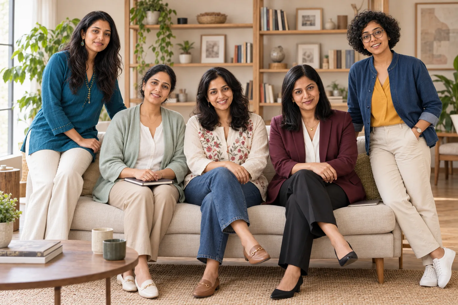 The five women on CrescentFly’s curation team gathered together.